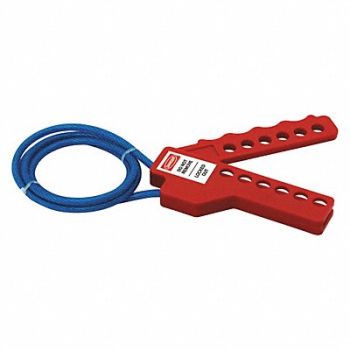GRAINGER APPROVED Lockout Cable Red CoatSteel 3ft.L, 45MZ56