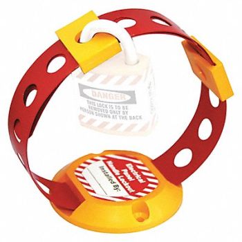 GRAINGER APPROVED Panel Handle Lockout RedYellow 1/4 in., 45MZ64