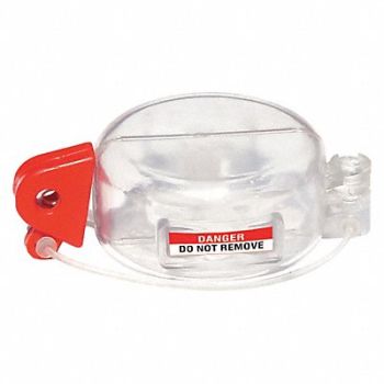 GRAINGER APPROVED Push Button Lockout Clear/Red 1/4 in., 45MZ65