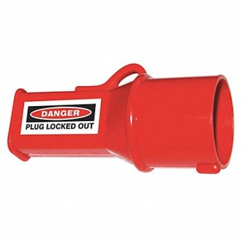 GRAINGER APPROVED Socket Lockout Red 1/4 Shackle dia., 617C61