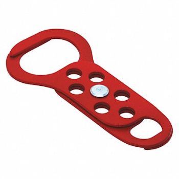 GRAINGER APPROVED Lockout Hasp Red 5-23/64 in L Steel, 45MZ81