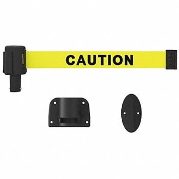 BANNER STAKES Retractable Belt Barrier Caution, 45NC37