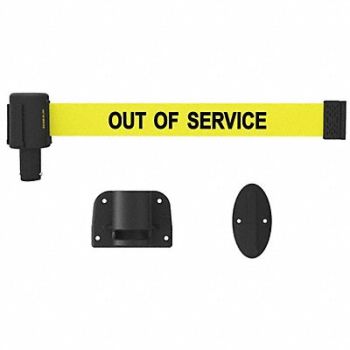 BANNER STAKES Retractable Belt Barrier Out of Service, 45NC42