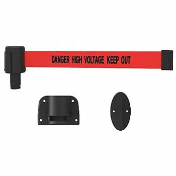 BANNER STAKES Belt Barrier Danger Hgh Voltage Keep Out, 45NC46