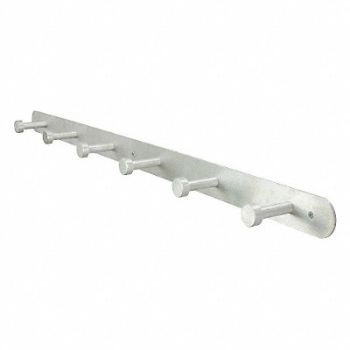 GRAINGER APPROVED Coat Rack Silver 2-3/4 in D 36 in W, 45NG73