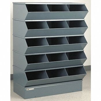 STACKBIN J4611 Sectional Bin Unit 15 Gray 50-3/8 in H, 45NH72