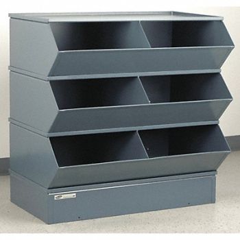 STACKBIN J4613 Sectional Bin Unit 6 Gray 38-5/8 in H, 45NH76