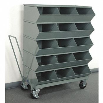 STACKBIN J4622 Sectional Bin Unit 15 Gray 49-3/4 in H, 45NH94