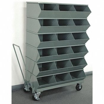 STACKBIN J4623 Sectional Bin Unit 18 Gray 58-5/8 in H, 45NH96