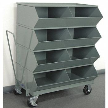 STACKBIN J4625 Sectional Bin Unit 8 Gray 48-1/4 in H, 45NJ01