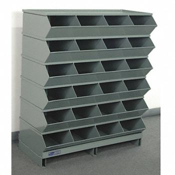 STACKBIN J4633 Sectional Bin Unit 24 Gray 44 in H, 45NJ17