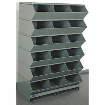 STACKBIN J4638 Sectional Bin Unit 18 Gray 55-3/4 in H, 45NJ27