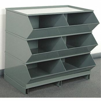 STACKBIN J4639 Sectional Bin Unit 6 Gray 35-1/8 in H, 45NJ29