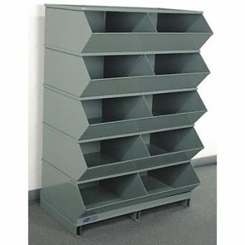 STACKBIN J4641 Sectional Bin Unit 10 Gray 50 in H, 45NJ33