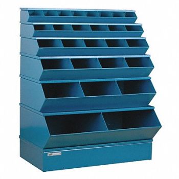STACKBIN Sectional Bin Unit 28 Blue 53 in H, 45NJ36