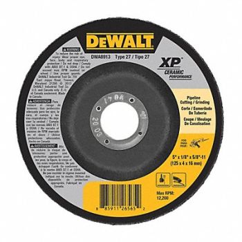 DEWALT Cut-Off Wheel 12200 rpm 5 Dia Type 27, 45NK17