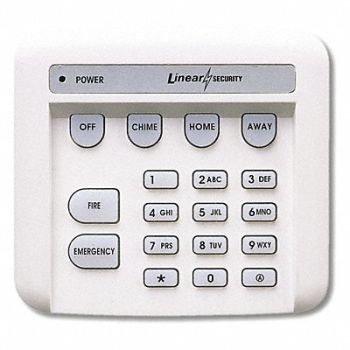 LINEAR Key Pad 1500 ft 315 MHz 3-51/64inW, 45NK76