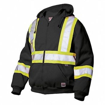 TOUGH DUCK Hi-Vis Sweatshirt Black XS, 45NM81