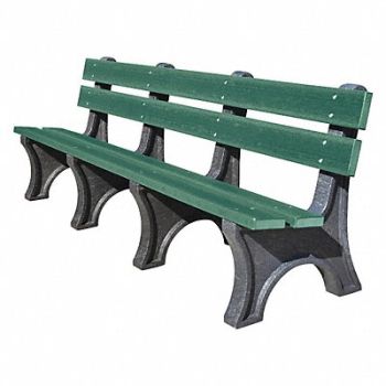 ULTRASITE Outdoor Bench 96 in L 48 in H Green, 45NR03