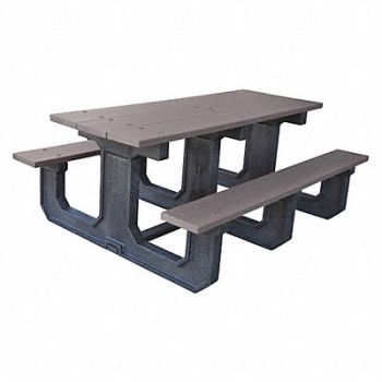 ULTRASITE Picnic Table Gray 96 in W Rectangular, 45NR14
