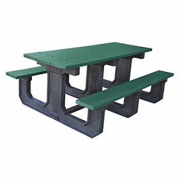 ULTRASITE Picnic Table Green 96 in W Rectangular, 45NR15