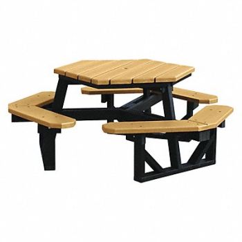 ULTRASITE Picnic Table Cedar 72 in W Hexagon, 45NR19