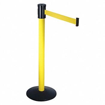 VISIONTRON Barrier Post w/Belt 15ft L Yllw Belt, 45NU07