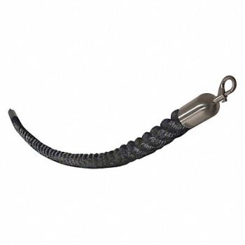VISIONTRON Barrier Rope Polypropylene Black 8 ft., 45NU22