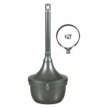 TOUGH GUY K2500 Cigarette Receptacle 4-1/2 gal Charcoal, 45NY52