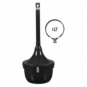 TOUGH GUY K2500 Cigarette Receptacle 4-1/2 gal Black, 45NY56