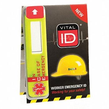 VITAL ID Hard Hat I.D Yllw 3/4in.Hx3-1/4in.W PK25, 45PC77