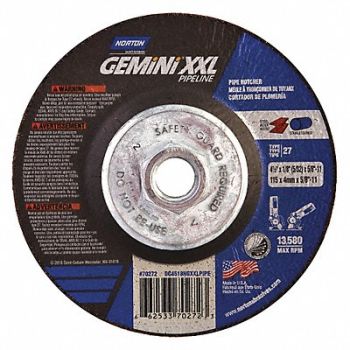 NORTON Depressed Center Wh 4-1/2in 5/8-11 Arbor, 45PL20