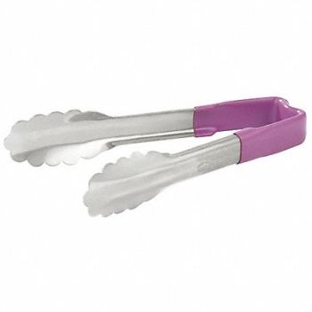 VOLLRATH Utility Tong Purple 6 in Overall L, 45RJ81