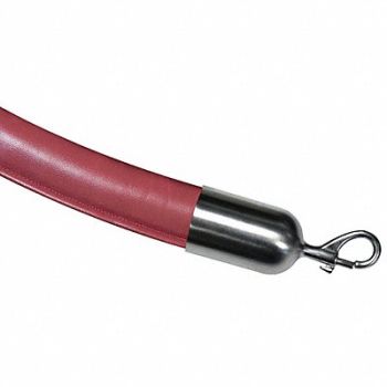 LAWRENCE METAL Barrier Rope Maroon Naugahyde 6 ft L, 45RL64