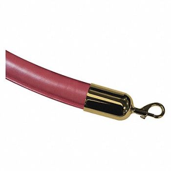 LAWRENCE METAL Barrier Rope 6 ft.L Plshd Brass Snap End, 45RL65