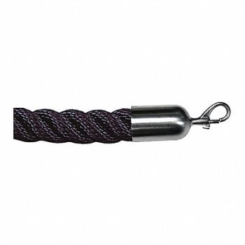 LAWRENCE METAL Barrier Rope Nylon Blk 10 ft L, 45RL68