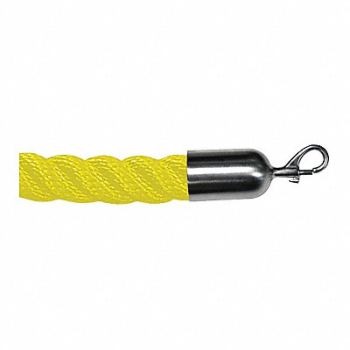 LAWRENCE METAL Barrier Rope Nylon Yellow 6 ft.L, 45RL70