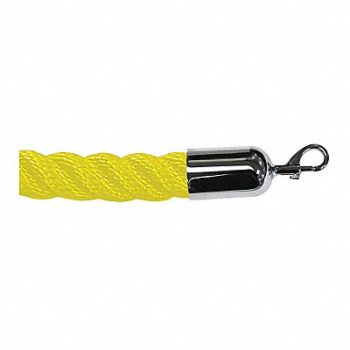 LAWRENCE METAL Barrier Rope 8 ft.L Plshd Chrme Snap End, 45RL72