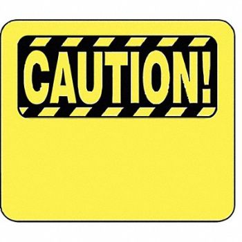 TENSABARRIER Acrylic Sign Yellow 14 in L Caution, 45RL89