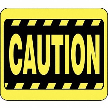 TENSABARRIER Acrylic Sign Yellow 14 in L Caution, 45RL91