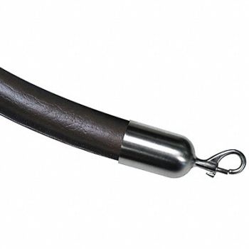 LAWRENCE METAL Barrier Rope Naugahyde Black 6 ft L, 45RM01