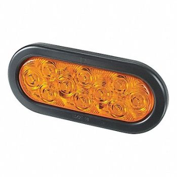 FEDERAL SIGNAL Flashing LED Light Oval Amber 6-3/8 L, 45TN84