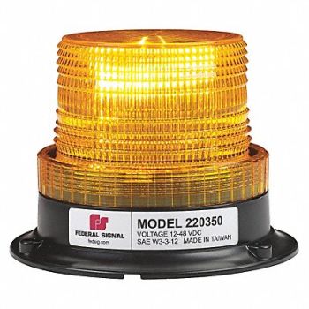 FEDERAL SIGNAL Beacon Light Amber Flashing, 45TN91