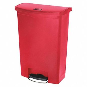 RUBBERMAID COMMERCIAL PRODUCTS Trash Can Rectangular 24 gal Red, 45TR96