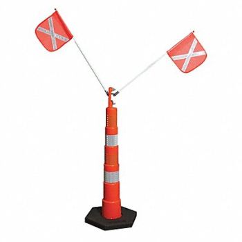 GRAINGER APPROVED Delineator Wing Whip with Warning Flags, 45TX87