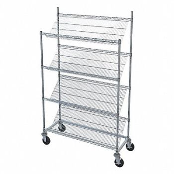 METRO Slanted Shelf Wire Cart Chrome 4 Shelves, 45TY55