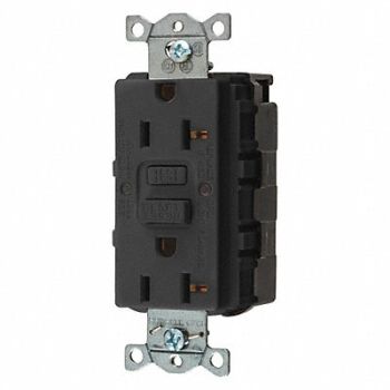 HUBBELL GFCI Rceptcle Commer. Blk 20A 1 HP, 45UD72