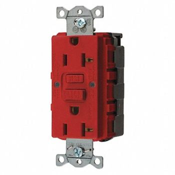 HUBBELL GFCI Rceptcle Commer. Red 20A 1 HP, 45UD74