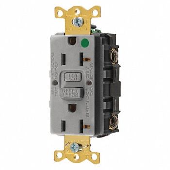 HUBBELL GFCI Receptacle 20A 125VAC 5-20R Gray, 39EA40