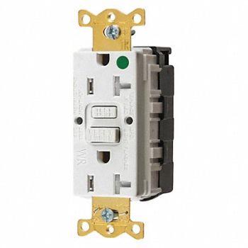 HUBBELL Recept White 20 A GFCI 2P3W Back 1PK, 45UE59